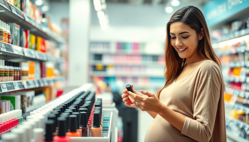 neglelak valg som gravid, sikkerhedsetiketter