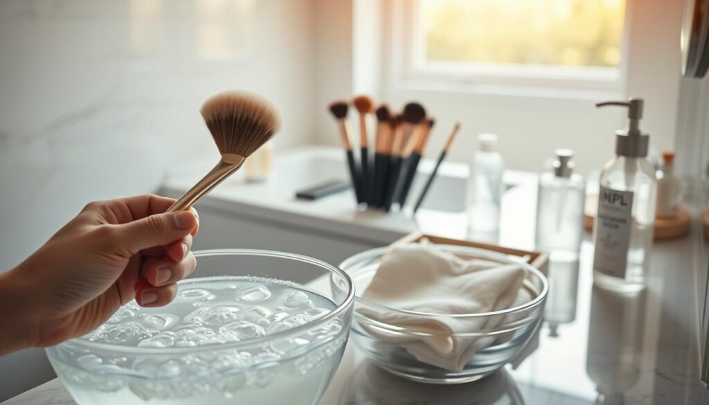 rengøring af makeupbørster